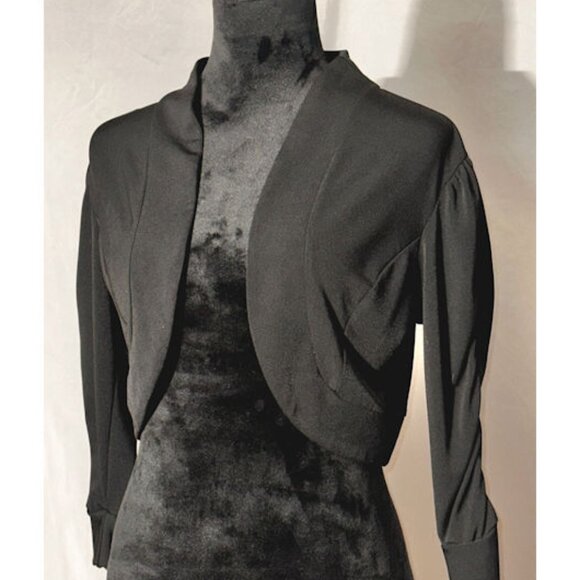 Lennie for NINA LEONARD, Black Over Jacket, Cropped, Small - Picture 4 of 5